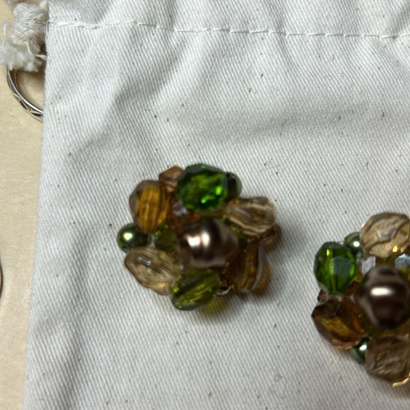 Vintage Stamped Germany Beaded Clip ons - Picture 3 of 5